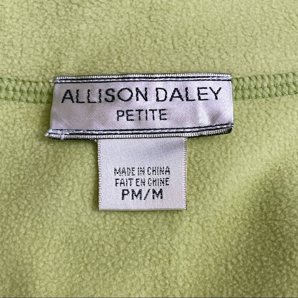 ALLISON DALEY zip front print fleece vest side pockets very soft MP - Picture 5 of 7